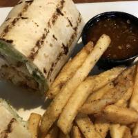 Chicken Caesar Wrap · Classic chicken Caesar salad wrapped in a flour tortilla.