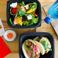 Vegetarian Combo Meal · 2 Vegetarian Bao Buns + Small Salad + 1 Drink. Salad comes with a side of Caesar Dressing*. ...