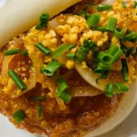 Kung Pao Cauliflower Bao Bun · Kung Pao Sauce, Pickled Spicy Shallot, Crushed Peanut