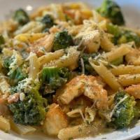 Chicken Broccoli · Sautéed chicken tenderloins and broccoli in your choice of sauce and pasta.