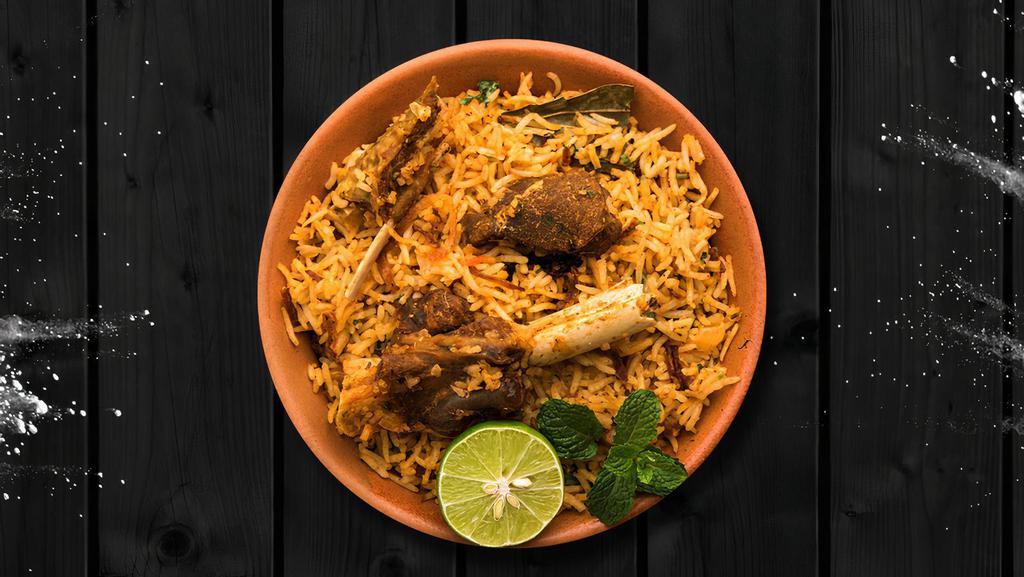 Lamb Biryani Lust · Long grained rice flavored with fragrant spices flavored along with saffron and layered with lamb and cooked with biryani masala gravy.