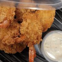 Fried Shrimp Appetizer · 6 pieces of fried shrimp served with our house made tartar sauce.