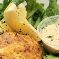 Crab Cake (2) · 2, 5 oz crab cakes served with lemons and crab sauce.