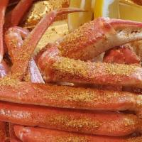 Large Snow Crab Legs · Steamed. Per pound. Served with a Lemon garlic butter and lemons. Roughly 1 or 1.5 clusters.