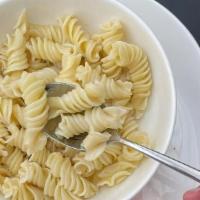 Kids Pasta · plain fusili with choice of butter, olive oil, or tomato sauce.