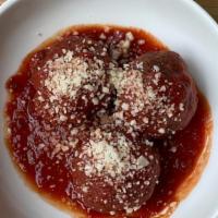 Meatballs · 3 beef & pork meatballs, tomato sauce, parmesan..  sf | nf