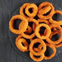 Onion Ring Bites · Golden brown onion rings fried to perfection.