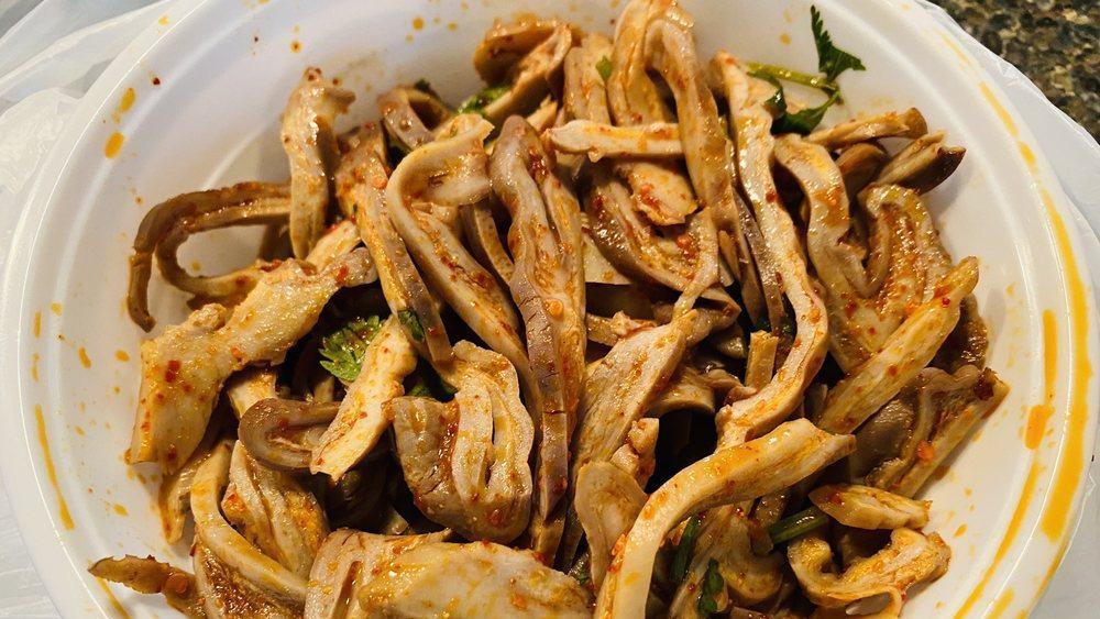 Shredded Chicken With Garlic Sauce · Hot and spicy.