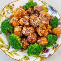 Orange Or Sesame Chicken  · Hot and spicy. Sliced of chicken fried in peanuts oil sauteed in sweet orange fragrant spicy...