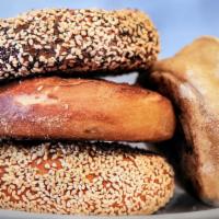 Bagel · Fresh individual bagel. Your choice of Sesame, Everything, or Plain