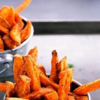 Sweet Potato Fries · Crispy, perfectly seasoned, fried sweet potato fries.