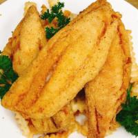 Red Snapper · Crispy fried red snapper fillet, served with bread on the side. We fry in premium canola oil.