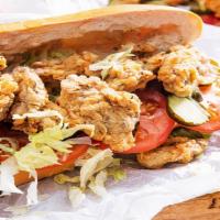 Oyster Po Boy · Made with fried oysters on a toasted sub roll.
