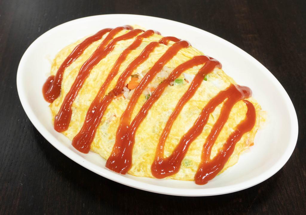 #3. Omurice · Vegetable Fried Rice Wrapped in Fried Egg