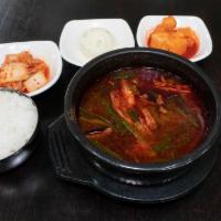 #25. Yuk Gae Jang · Hot & Spicy Beef Stew with an Assortment of Vegetables and Shredded Beef