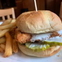 Good 'Ol Bird Sandwich · Southern fried chicken, buttermilk ranch and pickles.
