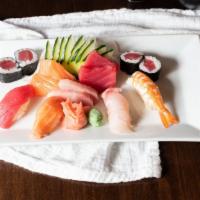 Sushi Sashimi Sampler · Assorted sushi and sashimi.