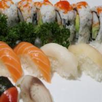  Sushi Regular · Chef's selection of 8 pieces of assorted sushi one order california roll.