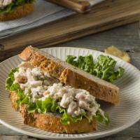 Chicken Salad Sandwich · homemade chicken salad, soaked in a chicken stock overnight and made with fresh chicken breast