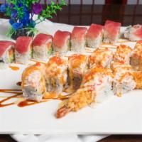 X'Mas Maki Roll · Shrimp tempura, tuna, avocado. Consuming raw or undercooked meats, poultry, shell fish or eg...