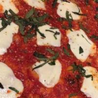 Margherita Pizza · Fresh mozzarella, basil and olive oil.