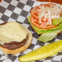 Cheeseburger Deluxe · Lettuce, tomatoes & onions, American cheese.