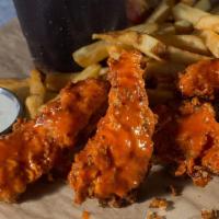 Buffalo Chicken Tenders · Get your spice on! Our hand-breaded tenders topped with buffalo sauce for that extra bit of ...
