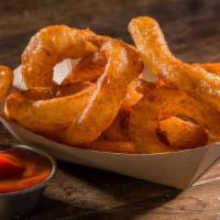 Onion Rings · Crispy battered rings with a side of whichever dipping sauce you'd like. There's no way to g...