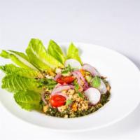 Ancient Grain Salad · Quinoa, Chickpeas, Lettuce, Cucumber, Grape Tomato, Cilantro, Radish, Roasted Summer Squash,...
