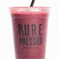 Berry Boss Smoothie · Vegan, gluten free. Strawberry, blueberry, banana, agave, and coconut H2O.