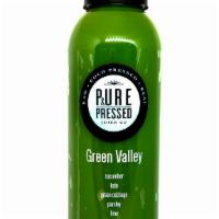 Green Valley · Vegan, gluten free. Cucumber, kale, green cabbage, parsley, lime.