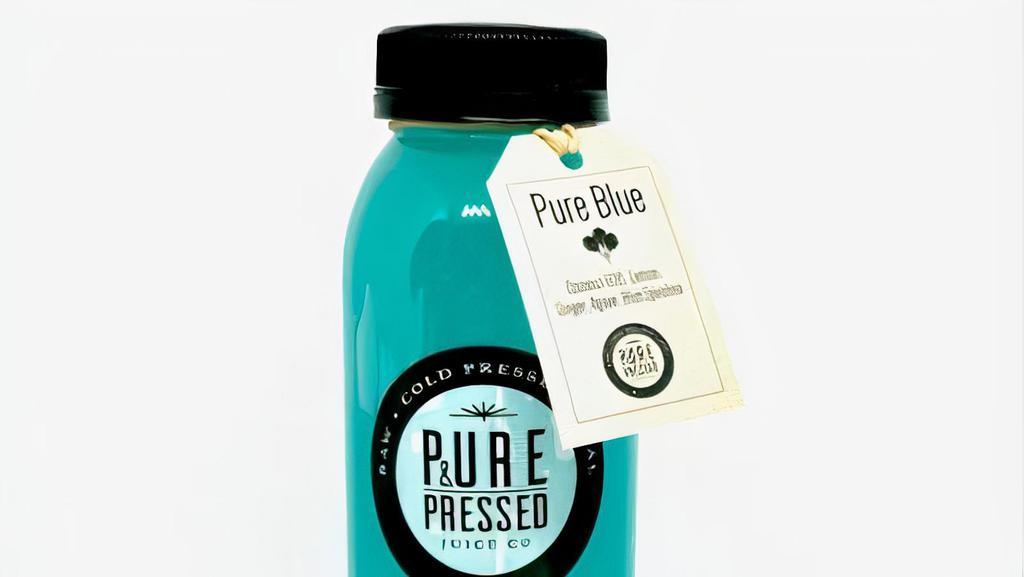 Pure Blue · Vegan, gluten free. Ingredients: coconut H2O, ginger, lemon, agave, Blue Majik spirulina. Benefit: hydration, weight loss and fights inflammation. To obtain optimal freshness, we stop pressing at 12:00 PM for the day. Please, place your order in advance to ensure your favorite juice. 100% cold pressed juice – made with love in small batches.

Now Sold in 16oz Bottles!