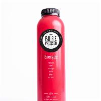 Energize Juice · Vegan, gluten free. Favorite. Red apple, carrot, pineapple, lemon, ginger, and red beet.