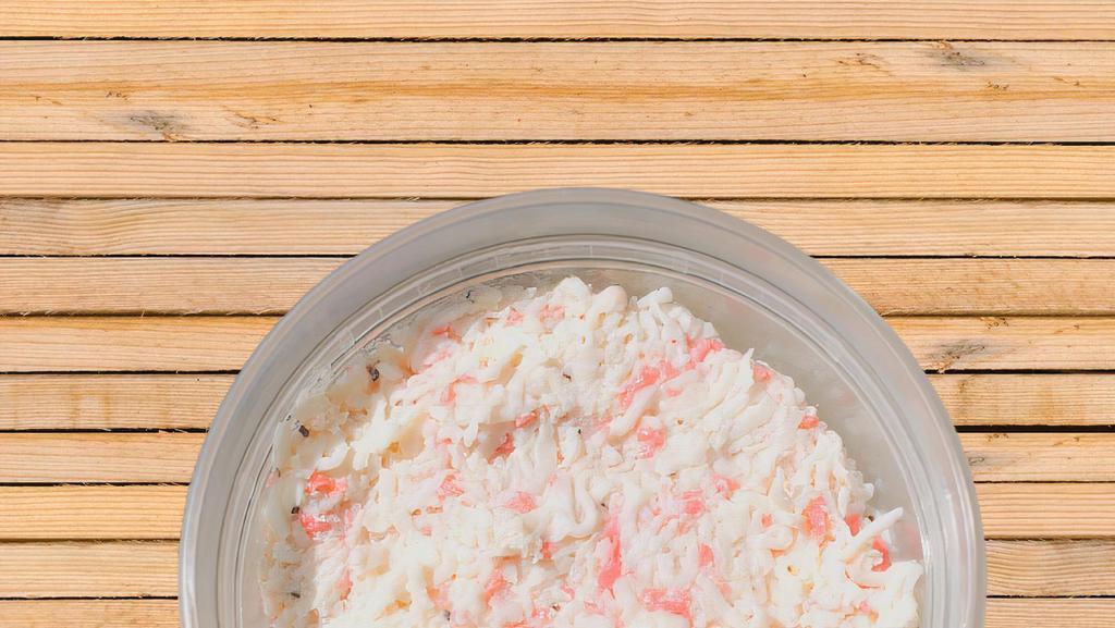 Kani Salad · A mixture of shredded crab sticks with a homemade, mayo-based dressing made from Japanese mayonnaise.