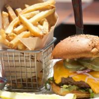 Usda Prime Tap Burger · brioche bun, american cheese, special sauce, lettuce, red onion, pickles