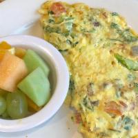 Vegetarian Omelette · Peppers, onions, mushrooms, tomato, broccoli and spinach.