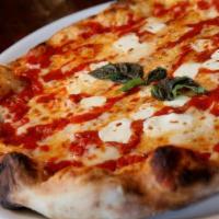 Cheese (12 Inch) · tomato sauce, fresh mozzarella, aged mozzarella, pecorino romano.