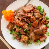 Cumin Flavored Stir-Fried Beef · Hot and spicy.