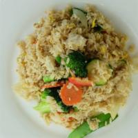 Thai Fried Rice  · House special fried rice with egg, bell pepper, carrot, onion, zucchini, broccoli  and tomato.