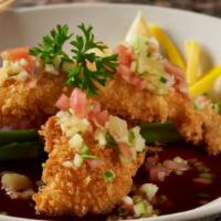 Crispy Sole Fish · Sole fish fillet lightly battered and deep-fried, with a delicious sauce, served with vegeta...