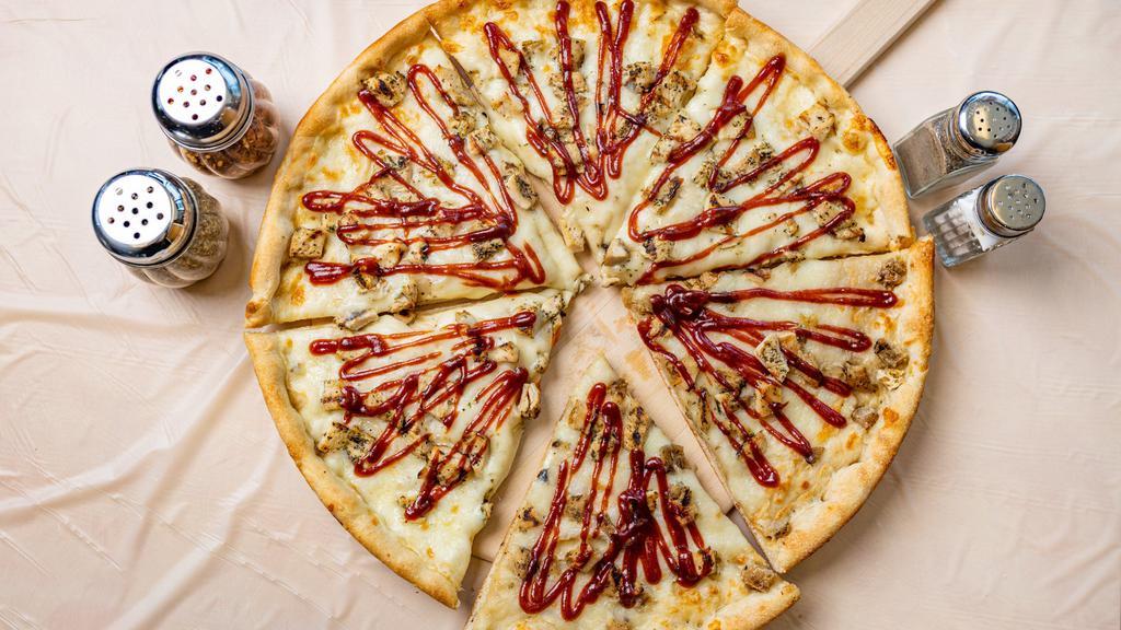 Bbq Grilled Chicken Pizza · Fresh grilled chicken breast and BBQ sauce.