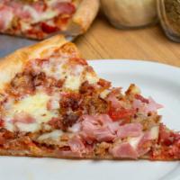 Meat Lovers Pizza · Pepperoni, sausage, ham, meatball, and bacon.