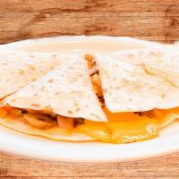 Chicken Quesadilla · Grilled Chicken Breast, Monterey Jack's Cheese, Jalapenos, Tomatoes, Onions, Green Pepper