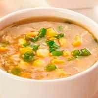 Veg Corn Soup · Thin Soup made with Sweet corn Kernels
