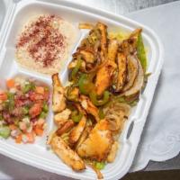 Chicken Shawrama · Thin sliced chicken breast from the rotisserie with grilled onion, green pepper smoked and c...
