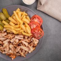 Chicken Shawarma Plate · Marinated grilled thinly-sliced chicken thigh marinated in shawarma spices.