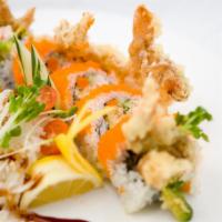 Spider Roll · Soft shell crab, mayo caviar and cucumber.