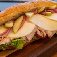 Turkey · French roll / provolone / red onion / apple / tomato / lettuce / mayo