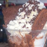 Brownie Sundae · *Chose your Ice Cream Flavor! 
*Brownie Chunks, Hot Fudge, Whip Cream, Jimmies!