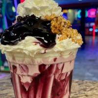Blueberry Pie Sundae · Blueberry Pie Ice Cream, Blueberry Toppings, Whipped Cream, and Graham Cracker Topping